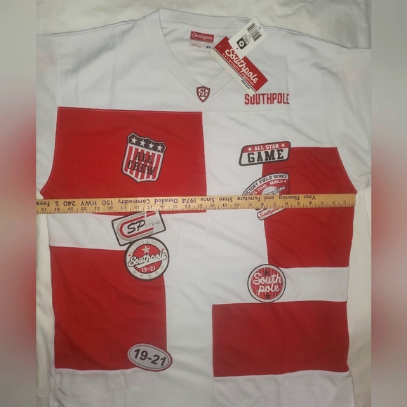 : * New South Pole BASEBALL Jersey Sz XL V-neck vintage retro style hip hop - Picture 2 of 13